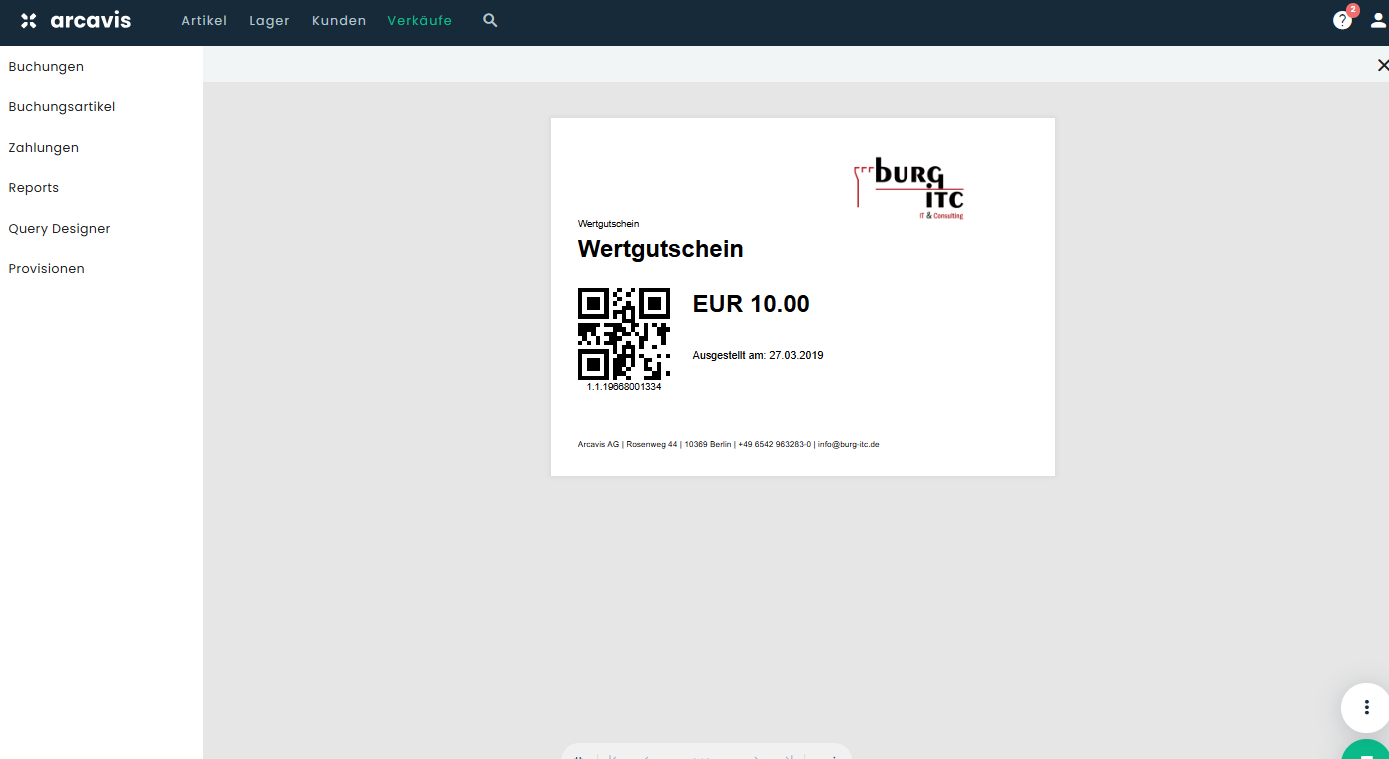 Gutscheine ausdrucken mit code